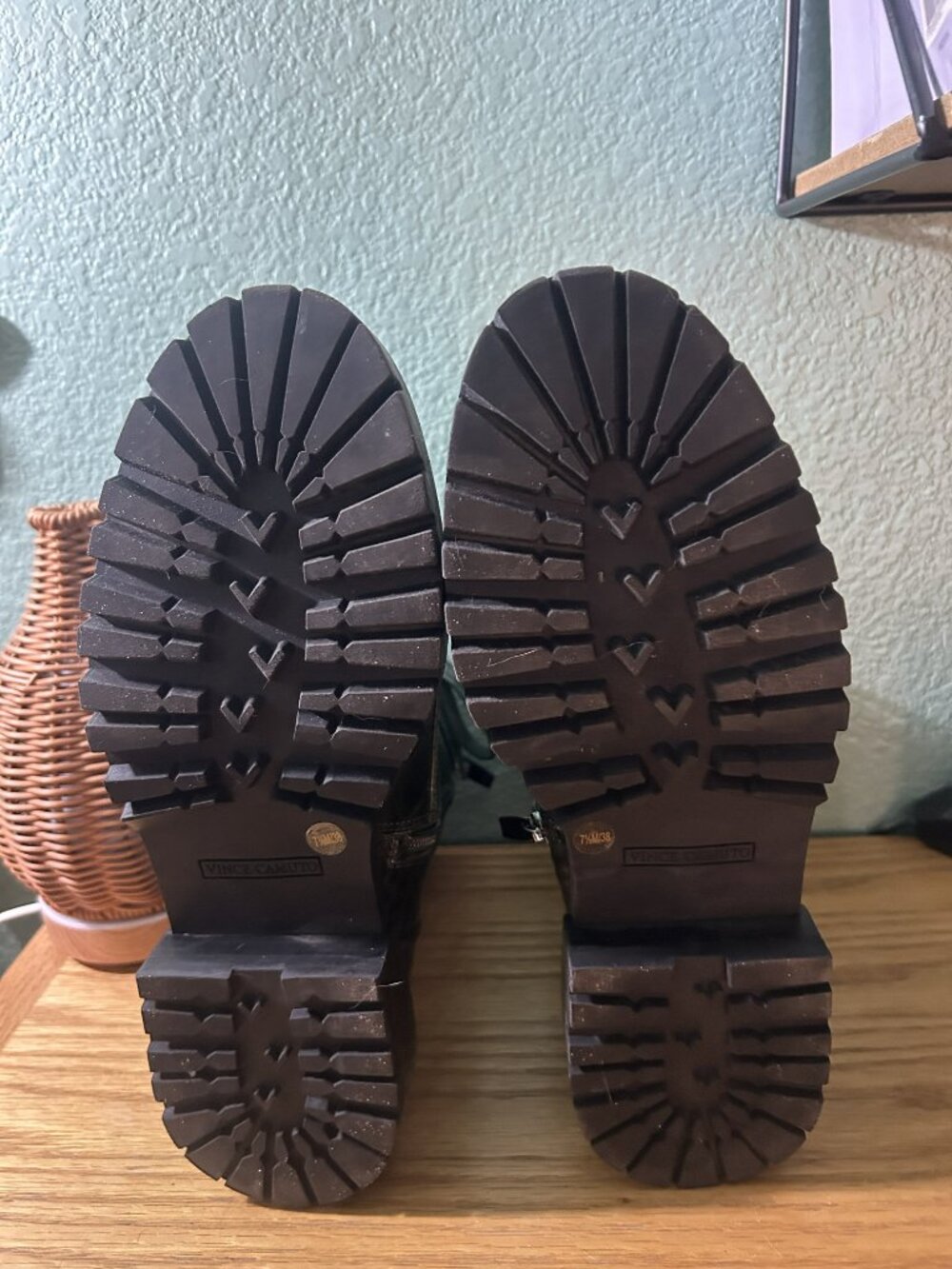 Vince Camuto Fawdry Croc Embossed Buckle Combat Boots - Picture 5 of 5